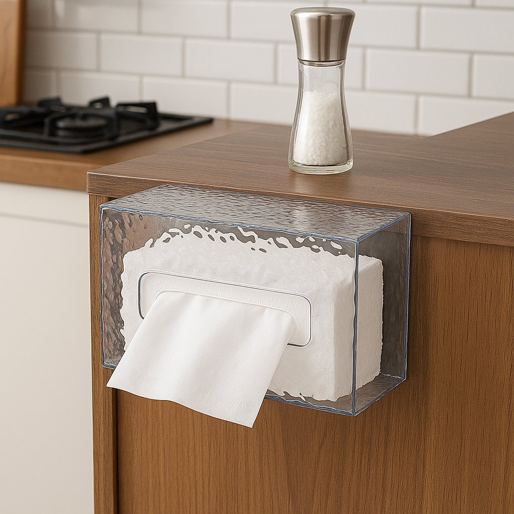 Luxury Mirror Glass Tissue Box – European Style Tray & Holder