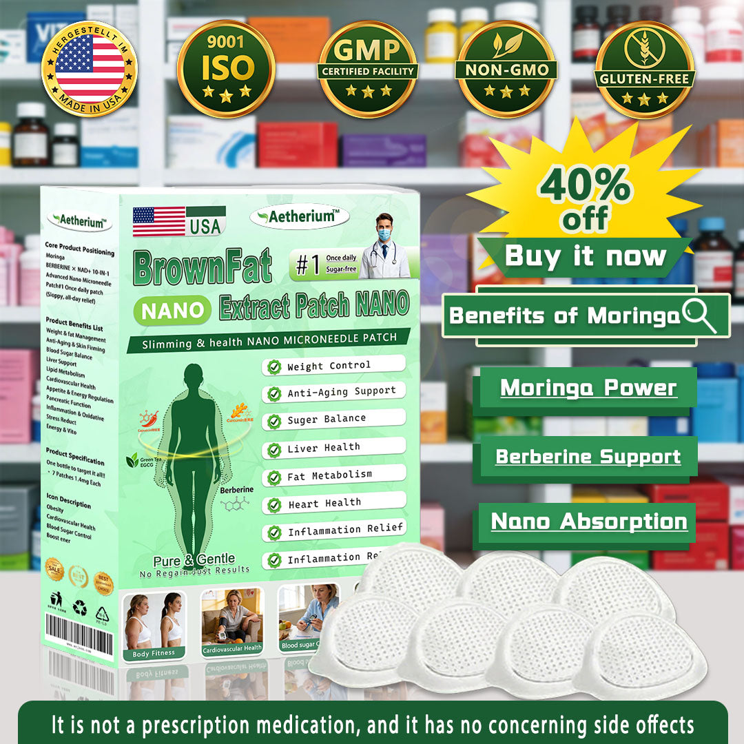 🌟 Official Store | 🍋 Aetherium™ Moringa & Berberine 10-IN-1 Advanced Nano Microneedle Patch (Once Daily, visible changes in 7 days) ✅ Obesity, Diabetes, Sleep Apnea, And Joint Issues