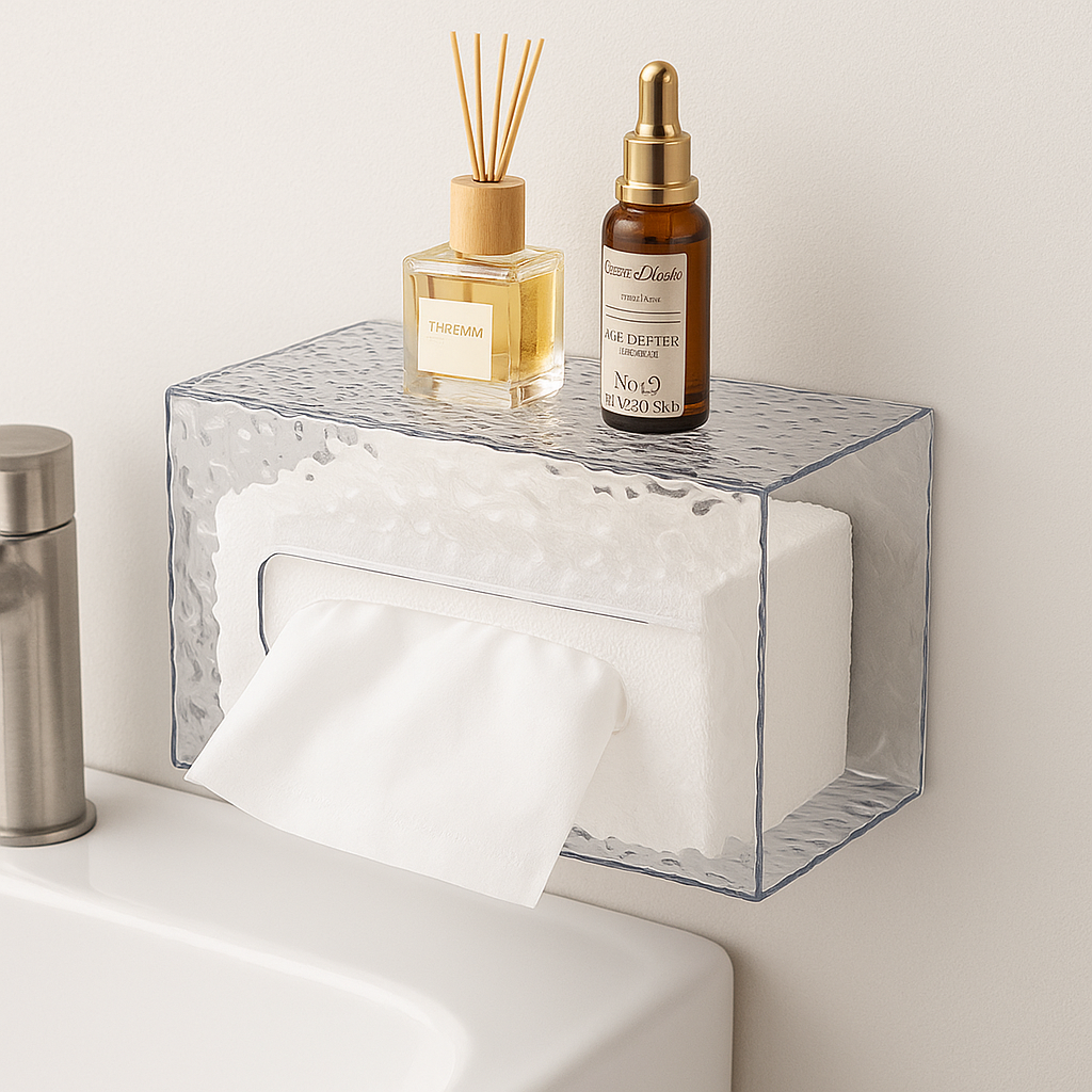 Glacier Style Wall-Mounted Tissue Box – Acrylic Paper Towel Holder
