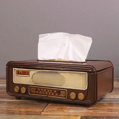 Vintage Radio-Style Tissue Holder for Home & Office